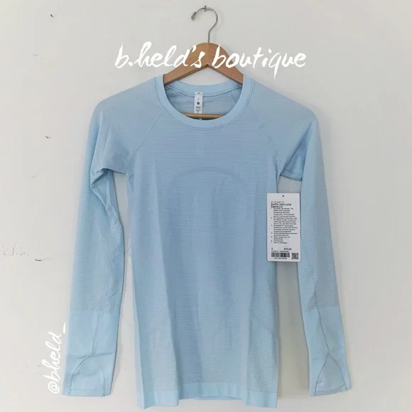 lulu lemon　Swiftly Tech size2　NYC限定　美品 NWT Lululemon Swiftly Tech Long Sleeve 2.0 RACE Length Blue
